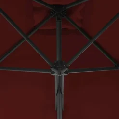 Maison Exclusive - Parasol de jardin et mât en acier rouge bordeaux 250x250x230 cm Outlet