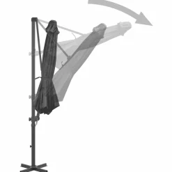 Maison Exclusive - Parasol de jardin en porte-à-faux et poteau en aluminium Discount