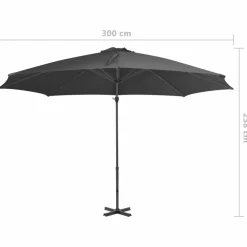 Maison Exclusive - Parasol de jardin en porte-à-faux et poteau en aluminium Discount