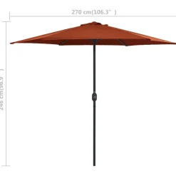 Maison Exclusive - Parasol de jardin et mât en aluminium 270x246 cm terre cuite New