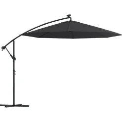 Maison Exclusive - Parasol de jardin en porte-à-faux et lumières led mât en acier Sale