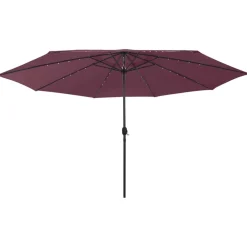 Maison Exclusive - Parasol de jardin avec lumières led mât en métal rouge bordeaux Sale