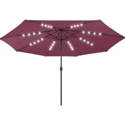 Maison Exclusive - Parasol de jardin avec lumières led mât en métal rouge bordeaux Sale