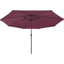 Maison Exclusive - Parasol de jardin avec lumières led mât en métal rouge bordeaux Sale