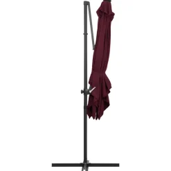 Maison Exclusive - Parasol de jardin en porte-à-faux lumières led rouge bordeaux Online