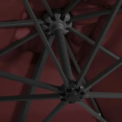 Maison Exclusive - Parasol de jardin en porte-à-faux lumières led rouge bordeaux Online