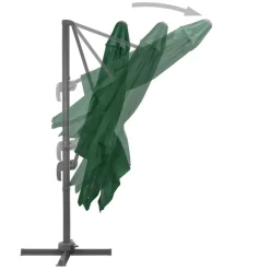 Maison Exclusive - Parasol de jardin en porte-à-faux et poteau en aluminium vert Online