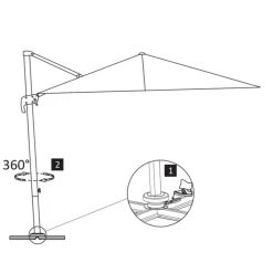 Maison Exclusive - Parasol de jardin en porte-à-faux et poteau en aluminium vert Online