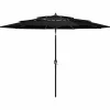 Maison Exclusive - Parasol de jardin à 3 niveaux avec mât en aluminium noir 3 m Discount