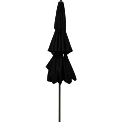 Maison Exclusive - Parasol de jardin à 3 niveaux avec mât en aluminium noir 3 m Discount
