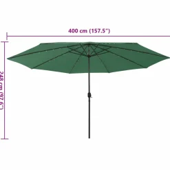 Maison Exclusive Parasols, Voiles D’Ombrage | - Parasol de jardin en porte-à-faux avec lumières led terre cuite