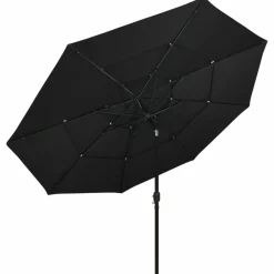 Maison Exclusive - Parasol de jardin à 3 niveaux avec mât en aluminium noir 3,5 m Discount