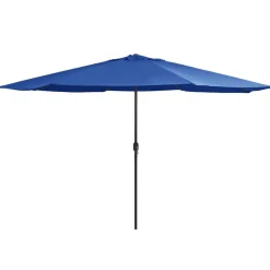Maison Exclusive Parasols, Voiles D’Ombrage | - Parasol de jardin avec mât en métal 390 cm bleu azuré