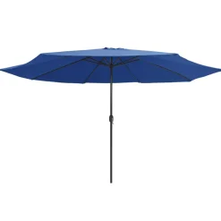 Maison Exclusive Parasols, Voiles D’Ombrage | - Parasol de jardin avec mât en métal 390 cm bleu azuré