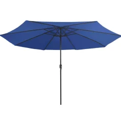 Maison Exclusive Parasols, Voiles D’Ombrage | - Parasol de jardin avec mât en métal 390 cm bleu azuré