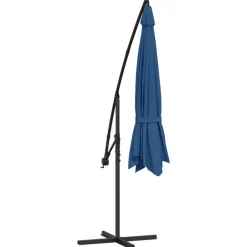 Maison Exclusive - Parasol de jardin en porte-à-faux avec mât en aluminium bleu Clearance