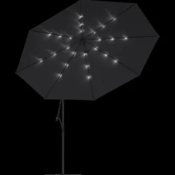 Maison Exclusive - Parasol de jardin en porte-à-faux avec lumières led noir 350 cm Outlet