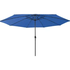 Maison Exclusive - Parasol de jardin avec lumières led et mât en métal bleu azuré Hot
