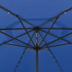Maison Exclusive - Parasol de jardin avec lumières led et mât en métal bleu azuré Hot