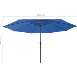 Maison Exclusive - Parasol de jardin avec lumières led et mât en métal bleu azuré Hot