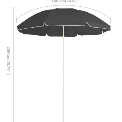 Maison Exclusive - Parasol de jardin avec mât en acier anthracite 180 cm Clearance