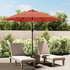 Maison Exclusive - Parasol de jardin avec mât en métal terre cuite 300 cm Best