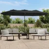 Maison Exclusive - Parasol de jardin à double tête avec led noir 449x265 cm Discount