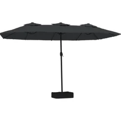 Maison Exclusive - Parasol de jardin à double tête avec led noir 449x265 cm Discount