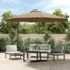 Maison Exclusive - Parasol de jardin en porte-à-faux et poteau en aluminium taupe Discount