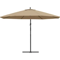 Maison Exclusive - Parasol de jardin en porte-à-faux et poteau en aluminium taupe Discount