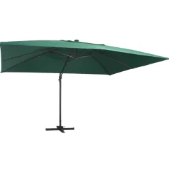 Maison Exclusive - Parasol de jardin en porte-à-faux lumières led mât en aluminium Discount