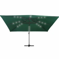 Maison Exclusive - Parasol de jardin en porte-à-faux lumières led mât en aluminium Discount