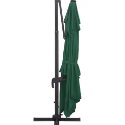 Maison Exclusive - Parasol de jardin en porte-à-faux lumières led mât en aluminium Discount