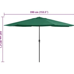 Maison Exclusive Parasols, Voiles D’Ombrage | - Parasol de jardin avec mât en métal 390 cm vert