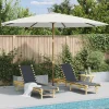 Maison Exclusive - Parasol d'extérieur avec mât en bois 350 cm blanc sable New