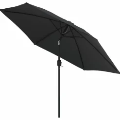 Maison Exclusive - Parasol d'extérieur avec lumières led et mât en acier noir Best