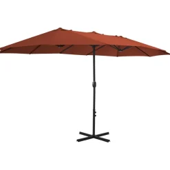 Maison Exclusive - Parasol d'extérieur avec poteau en aluminium terre cuite Hot