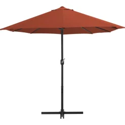 Maison Exclusive - Parasol d'extérieur avec poteau en aluminium terre cuite Hot