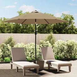 Maison Exclusive - Parasol d'extérieur avec poteau en métal 300 cm taupe Sale