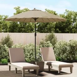 Maison Exclusive - Parasol d'extérieur avec mât en aluminium 270 cm taupe