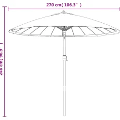 Maison Exclusive Parasols, Voiles D’Ombrage | - Parasol d'extérieur et mât avec aluminium 270 cm blanc sable