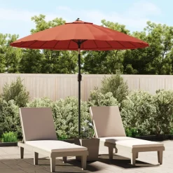 Maison Exclusive - Parasol d'extérieur et mât avec aluminium 270 cm terre cuite Online