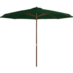 Maison Exclusive Parasols, Voiles D’Ombrage | - Parasol d'extérieur avec mât en bois 350 cm vert