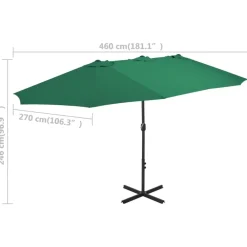Maison Exclusive - Parasol d'extérieur et mât en aluminium 460x270 cm vert Best