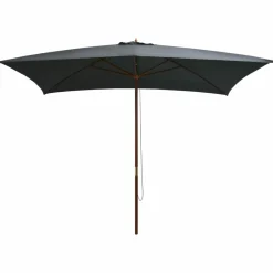 Maison Exclusive Parasols, Voiles D’Ombrage | - Parasol d'extérieur avec mât en bois 200x300 cm anthracite