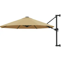 Maison Exclusive - Parasol mural avec mât métallique 300 cm taupe New