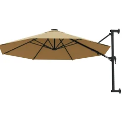 Maison Exclusive - Parasol mural avec mât métallique 300 cm taupe New