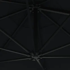 Maison Exclusive - Parasol mural avec mât en métal 300 cm noir Outlet