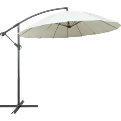 Maison Exclusive - Parasol suspendu avec poteau en aluminium blanc 3 m Outlet