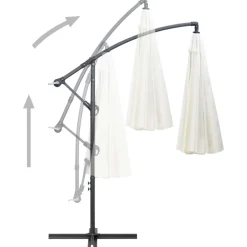 Maison Exclusive - Parasol suspendu avec poteau en aluminium blanc 3 m Outlet